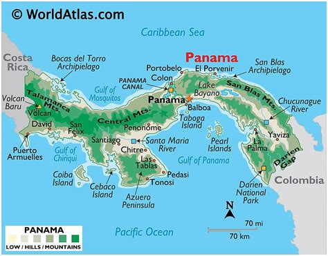 World Map with Panama highlighted